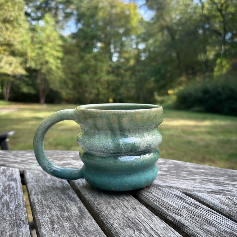 Rustic Handmade Pottery Mug – Farmhouse Boho Ceramic Coffee Cup 12 oz